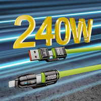 Chargeur USB 4 en 1 à charge rapide 240W, double type C PD, haute qualité, 1M 2M, avec câble, chargeur pour iPhone