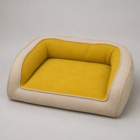 YAOYUE Lit Orthopédique pour Chien avec Coussin de Soutien, Canapé pour Animaux de Compagnie pour un Sommeil Profond, Cadre en Polyester avec Parois Hautes pour Chiens de Taille Moyenne à Grande