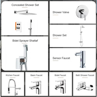 Robinet de lavabo 3 voies, style moderne, mitigeur de lavabo en laiton massif, eau chaude et froide