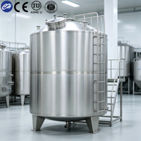 Tanque Sanitario de 2000L para Enfriamiento de Leche, Certificado por ASME, Acero Inoxidable SS316L de Grado Alimenticio, Controlado por PLC, Larga Vida Útil, Fabricante OEM