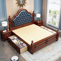 Camas de Madera Estilo Europeo al por Mayor, Camas de Lujo, Juegos de Muebles para Dormitorio, Juego de Muebles para Dormitorio King Size, Juego de Muebles para Dormitorio Matrimonial Americano