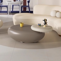 Table basse en crème de style moderne de luxe haut de gamme, design mobile et rotatif, meubles de salon pour usage domestique