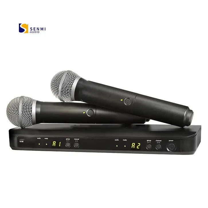 BLX288/PG58 2 channel wireless microphone with BLX88 receiver and PG58 handheld microphone for Karaoke Stage Performance