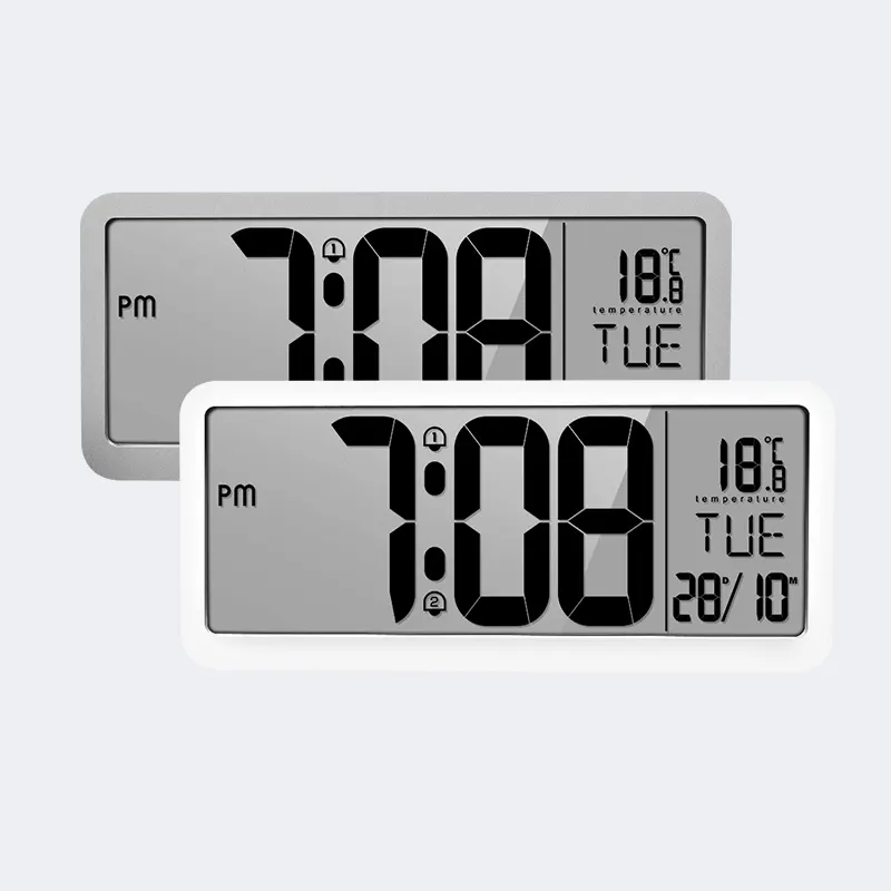 Digital Wall Big Large Number Time Temperature Calendar electronic Table Desk Alarm Clocks