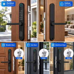 SINON Tuya – serrure de porte intelligente Bluetooth, étanche IP65, serrure de porte fine à empreintes digitales, code PIN, carte IC, clé, application, entrée sans clé - Product Image 5