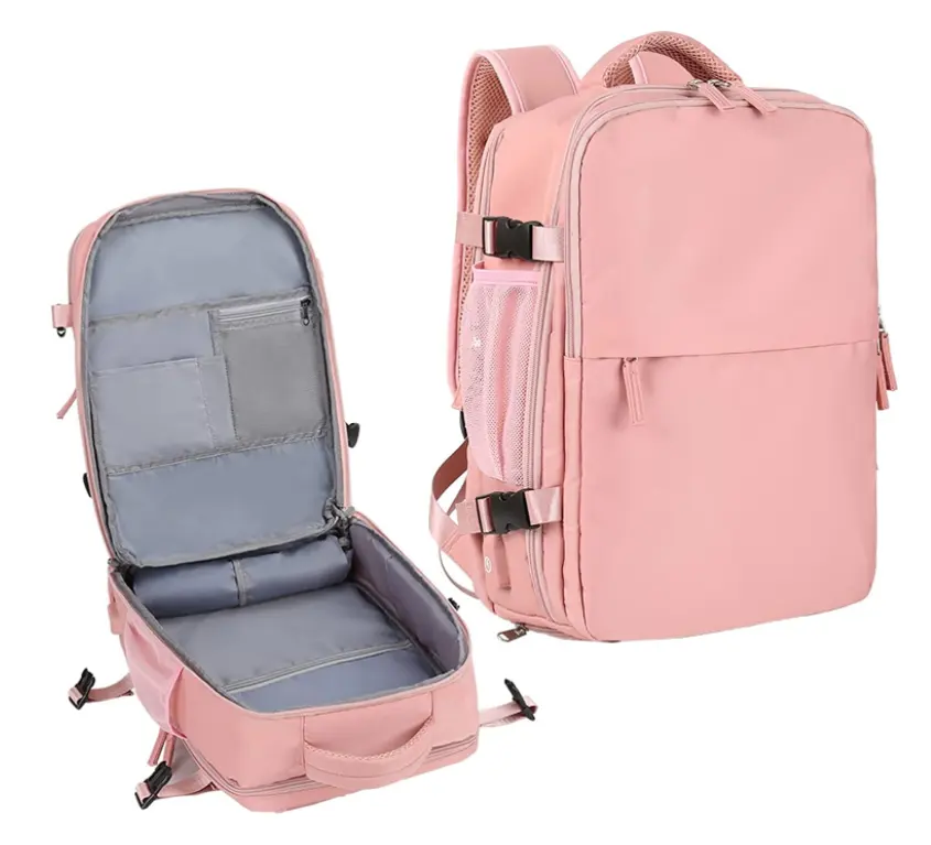 2023 customized New Waterproof Laptop pink backpack for 15.6 inches Travel outdoor leisure bag for Women's Backpacks