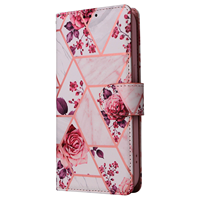 Casing Pelindung Bermotif Marmer Berlapis Emas Berkualitas Tinggi untuk iPhone 17 Promax 16, Flip Cover Kulit dengan Tempat Kartu