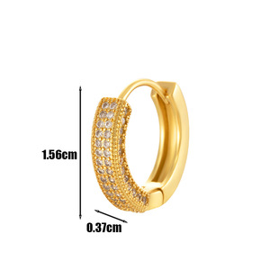 Pendientes de corazón de acero inoxidable YW Huggies coloridos CZ mujeres hombres pendientes de <span class=keywords><strong>aro</strong></span> de oro joyería - Product Image 4