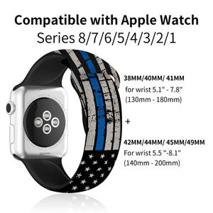 สายซิลิโคนพิมพ์ลายธงชาติอเมริกันสหรัฐอเมริกาสำหรับสายนาฬิกาแอปเปิ้ล38 40 41 42 44 45 49มม. สำหรับ iWatch ULTRA 2 <span class=keywords><strong>SE</strong></span> 9 8 7 6 5 - Product Image 3