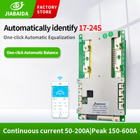 JBD Automatic Recognition 8S-24S 24V 36V 48V 60V 72V 84V Smart BMS LiFePO4 Li-ion 40A 60A 100A 150A 200A for Electric Motorcycle