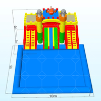 Parc aquatique gonflable extérieur commercial de PVC de Platon 0.55-0.9mm avec la glissière d'amusement de double piscine pour des enfants et des adultes