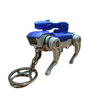 Porte-clés créatif robot chien mécanique en plastique pliable, accessoire pour sac à dos d'étudiant et voiture, breloque cadeau