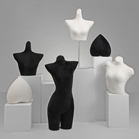 Maniquí de Mujer Sexy de Terciopelo Colorido, Parte Superior del Cuerpo, Maniquí Femenino de Medio Cuerpo para Exhibición de Lencería