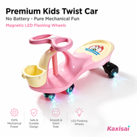 Mobil Anti Terguling untuk Anak dengan Sasis Lebar dan Stabil, 4 Roda Magnetik LED Senyap, Tanpa Baterai, Mainan Tunggang untuk Balita Usia 2-6 Tahun