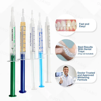 Jeringa profesional de kit de blanqueamiento dental con logotipo personalizado de gel sin Peróxido de oro de 24 quilates