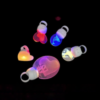 Cincin cahaya LED RGB melingkar dapat disesuaikan lampu jari berkedip akrilik plastik dapat dipakai lampu iklan konser mode portabel