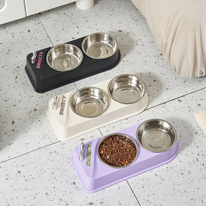 Manufacturer Wholesale Pet <strong>Bowl</strong> 2 in 1 Removable PP + Stainless Steel Double Cat Dog <strong>Bowl</strong> - Product Image 6