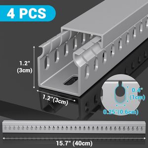 Комплект проводов с открытым слотом 62,8 \ "(4X15,7) \" 4 упаковки Grey серверная стойка кабель для управления дорожкой скрытие сети VGA проводка - Product Image 2