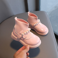 Chaussures de marche pour filles d'hiver, style princesse, en PU, respirantes, légères, antidérapantes, doublure en coton, semelle extérieure en caoutchouc