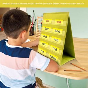 High Quality Foldable Non-Woven Fabric Tabletop <b>Pocket</b> Chart (Yellow/Blue 12x13inch) Preschool Kindergarten Teaching Aid - Product Image 3