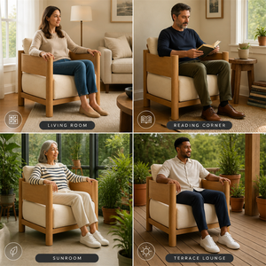 Juego de Muebles de Madera Modernos y Lavables con Cojín Impermeable para Uso en Hoteles y Apartamentos, Estructura de Madera, Construcción Robusta que Garantiza L - Product Image 5