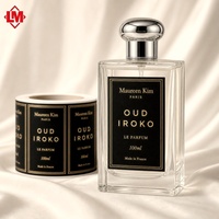 Étiquette autocollante pour flacon de parfum, impression personnalisée, dorure à chaud, noir mat, logo gaufré de luxe, vente en gros, adhésif imperméable