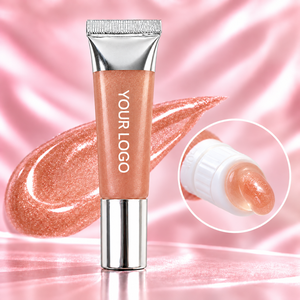 Gloss à lèvres haute brillance à marque privée, <span class=keywords><strong>baume</strong></span> à lèvres repulpant et hydratant avec paillettes, logo personnalisé, rouge à lèvres liquide <span class=keywords><strong>nourrissant</strong></span> - Product Image 3