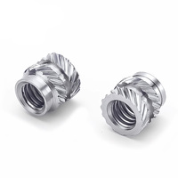 OEM 303 Stainless Steel Hot Melt Inset Nuts Heating Molding Thread Inserts Nut SL-Type Double Twill Knurled Injection Nut M2 M3