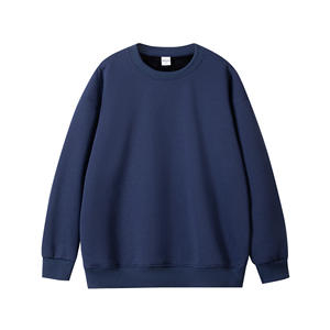 Live Supply 450G Winter Blockbuster Silver Fox <b>Fleece</b> Crew Neck Vests Men <b>Women</b> Loose Couples Solid Color 100% Cotton - Product Image 2