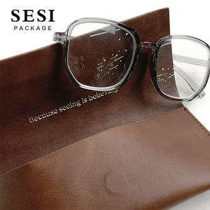 יוקרה באיכות גבוהה חום עור מפוצל משקפיים מקרה אריזה מגנטי נסיעות <span class=keywords><strong>Eyewear</strong></span> מקרה תיק - Product Image 6