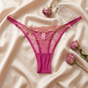 Braguitas de encaje bordado para mujer al por mayor, de talle bajo, transparentes, de malla, lencería sexy, cómodas y ultrafinas - Product Image 3