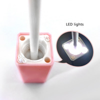 Emballage cosmétique de bouteille vide de glaçure de lèvre avec le tube noir mat carré de brillant à lèvres de 7ml avec la LED avec le miroir