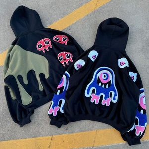 Nhà sản xuất áo hoodie hai màu chất liệu cotton 100% French Terry tùy chỉnh, trọng lượng 350, 500, 600 gsm, có thể thêu tùy chỉnh, dành cho nam, logo tùy chỉnh - Product Image 2