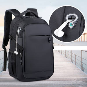 Unisex Casual Black Oxford Tasche <span class=keywords><strong>Laptop</strong></span> Rucksack Große Größe Wasserdicht & Outdoor Reisen mit USB & Kopfhörer Löcher für Studenten Männer - Product Image 1