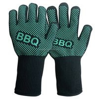 SEB KAMADO China - Guantes de Cocina Clásicos Negros y Rojos Personalizados con Forro de Algodón, Resistentes al Calor, para Horno, Barbacoa, Tejidos a Mano