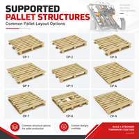 Machine automatique de fabrication de palettes en bois pour palettes standard européennes et américaines avec système de clouage multi-bras et panneau de commande hydraulique
