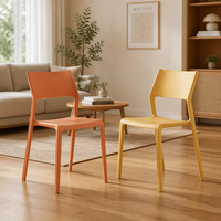 Chaises de salle à manger empilables en plastique de haute qualité EaseNeat, design nordique pour usage domestique et commercial