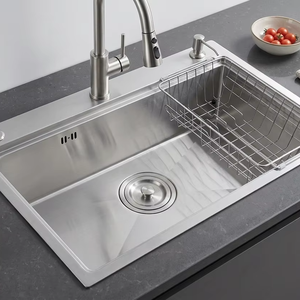 Heavy Duty 304 Stainless Steel <b>Kitchen</b> <b>Sink</b> Handmade Deep Bowl Noise Reduction Easy Maintenance - Product Image 1