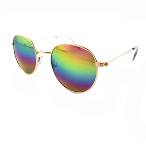 दर्पण ऐक्रेलिक लेंस के साथ कस्टम सोने की धातु फ्रेम धूप का चश्मा, दर्पण ऐक्रेलिक लेंस पायलट राष्ट्रीय ध्वज डिजाइन प्रचार - Product Image 4