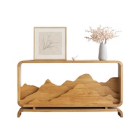Table console moderne en bois massif éclairée, écologique, durable, pour entrée, hall, salon, hôtel