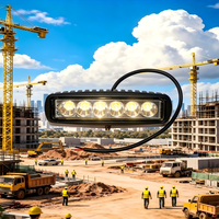 Barra de Luz LED KaiHua de 6 LED Blancos, 12V 18W, Impermeable, 160x45x50mm, para Montacargas, Tractores y Vehículos de Ingeniería