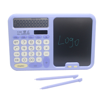 Calculatrice de bureau professionnelle couleur, grande, 12 chiffres, double alimentation, tablette mémo électronique manuscrite en plastique
