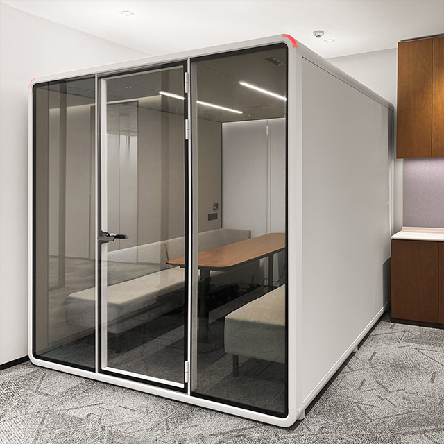 Acoustic Soundproof Booth for Office Building 1-6 Person Work Pods Coworking Space Meeting Booth with Smart Ventilation System