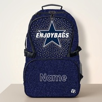 Sac à dos personnalisé pour équipe de cheerleading et studio de danse Allstars Worlds Competition avec fermeture éclair de toutes les couleurs en bleu marine pour filles