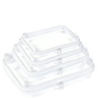 4 pochettes transparentes à fermeture éclair, sacs de rangement en plastique transparent pour cosmétiques de voyage, articles de toilette, rangement de jouets