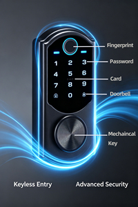 Serratura Intelligente per Porta d'Ingresso Quattro in Uno con Modalità di Sblocco Multiple, Ampiamente Utilizzata in Edifici Commerciali e Uffici - Product Image 4