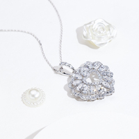 Pendentif en filigrane personnalisé en or blanc 18 carats, diamants de laboratoire taillés en poire et ronds, bijoux fins de luxe pour femmes