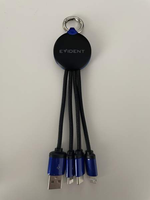 Kabel Charger HP LED 3-in-1 yang Dapat Disesuaikan dengan Logo, Pengait & Gantungan Kunci