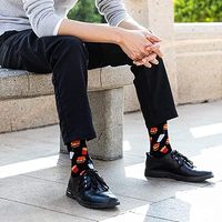 Chaussettes habillées à motifs amusants pour hommes avec motif personnalisé Chaussettes en coton au design fou Cadeaux de fantaisie pour hommes
