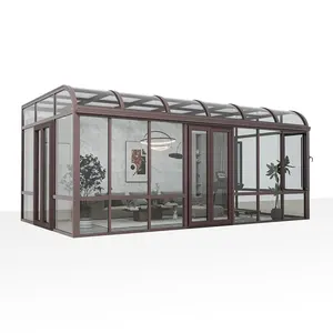 Solárium Usado en Venta, Kit de <span class=keywords><strong>Cerramiento</strong></span> para <span class=keywords><strong>Porche</strong></span> Exterior, Solárium de Cristal a Medida, Invernaderos de Cristal, Inclinados - Product Image 1